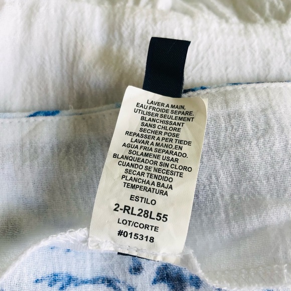 Ralph Lauren Blue Label boho long sleeved white and blue top size Small - Picture 9 of 14